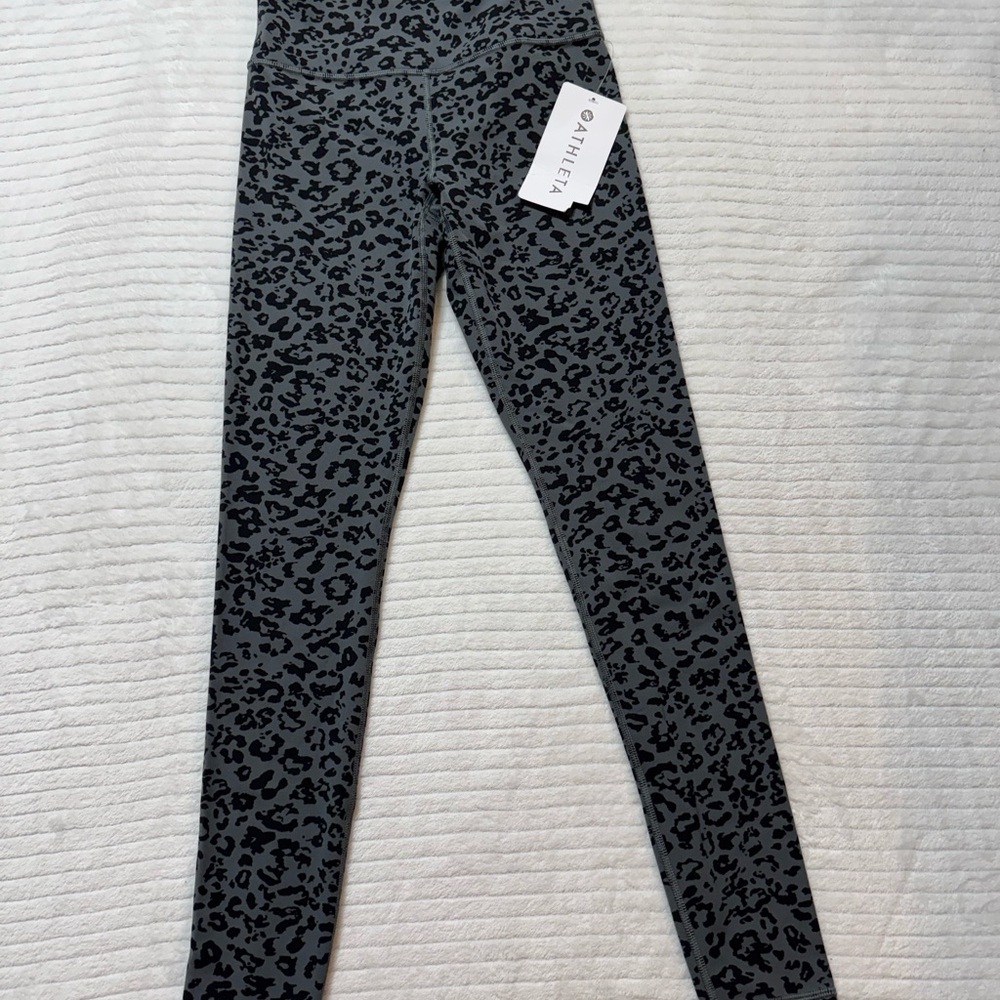 Athleta Gray Leopard Print Leggings